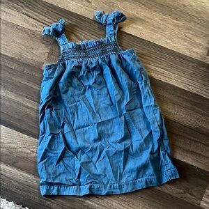 Blue Sleeveless Dress with Bow Straps